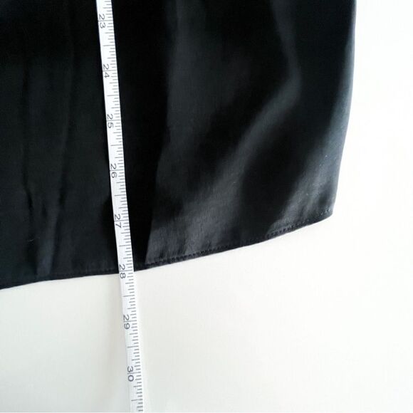 BCBGMaxAzria Jewel Silky Black Tank Top Halter Keyhole Neckline Women's L Blouse - Picture 6 of 6